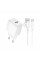 Зарядний пристрій BOROFONE 1xUSB QC3.0 18W + cable UAB-A to USB-C BAS42A white (6941991113802)