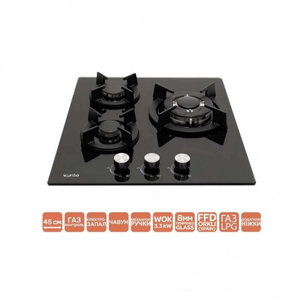 Варочна поверхня Ventolux HG430 K7G CEST (BK)