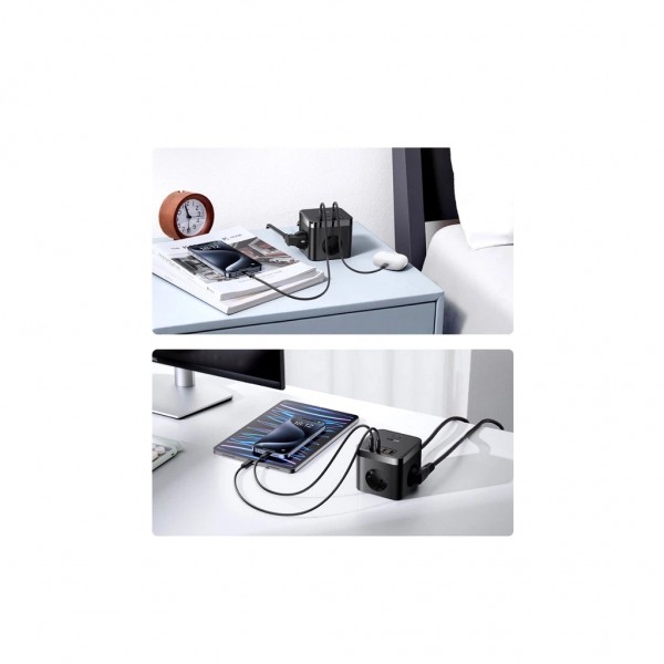 Мережевий фільтр живлення Baseus PowerCombo Cube Power Strip (E00066400117-00)
