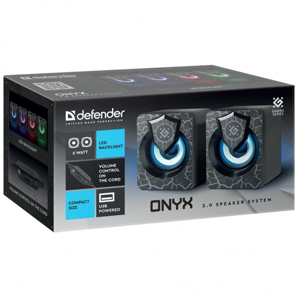 Акустична система Defender Onyx Led USB Black (65038)