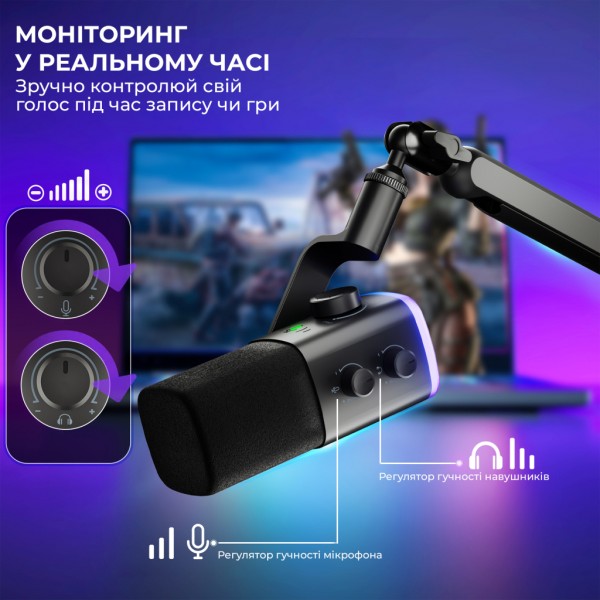 Мікрофон Fifine AM9 USB Black (AM9)