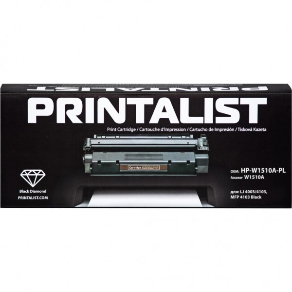 Тонер-картридж Printalist HP LJ 4003/4103, MFP 4103 Black / W1510A Black (HP-W1510A-PL)