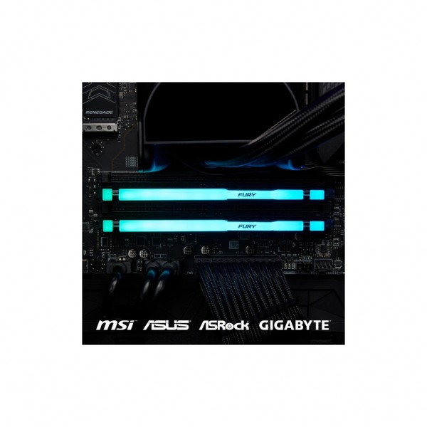 Модуль пам'яті для комп'ютера DDR5 128GB (2x64GB) 5600 MHz Beast RGB Kingston Fury (ex.HyperX) (KF556C40BBAK2-128)