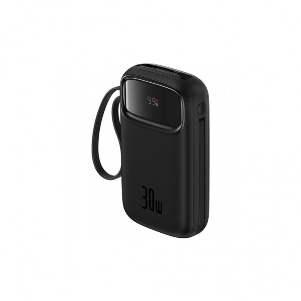 Батарея універсальна Baseus 10000mAh Qpow 2 30W PD/3.0, QC/3.0, w/built-in USB-C cable, Black (P10055008113)
